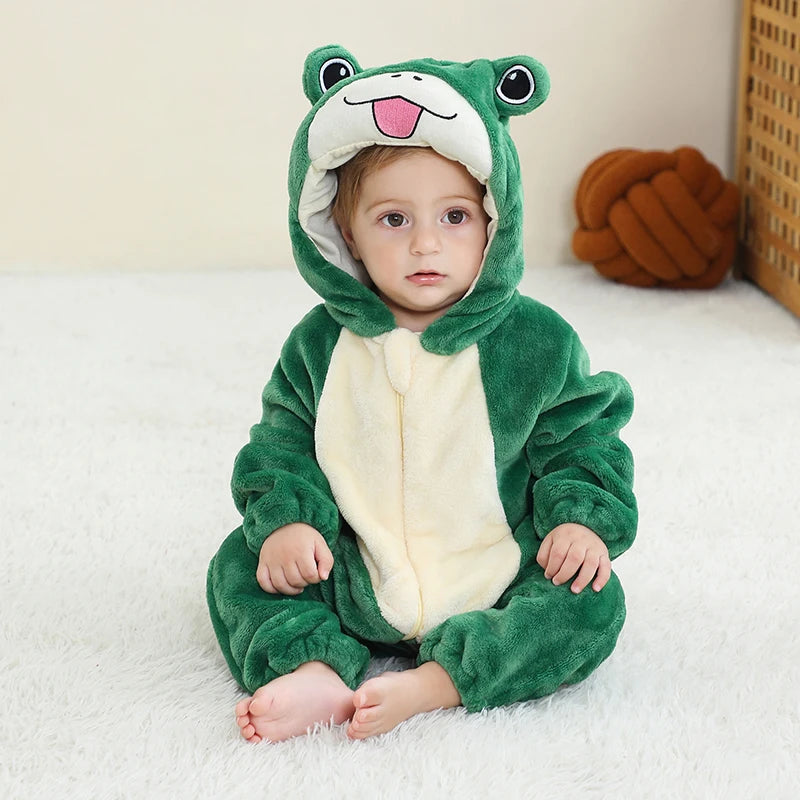 MICHLEY Carnival Dinosaur Baby Winter Costume Rompers Clothes Cute Cartoon Jumpsuit Bodysuit Overall Unicorn For Girls Boys Kid