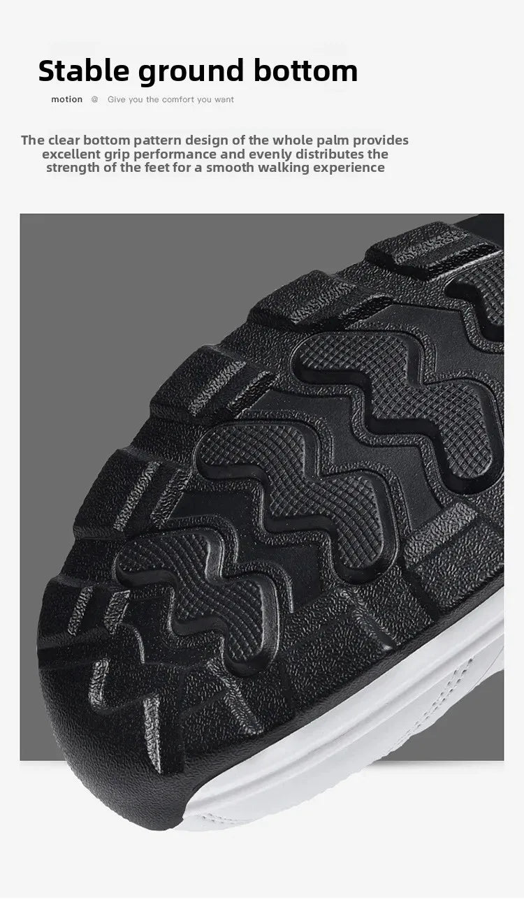 Men's Spring Autumn Casual Breathable Sport Shoes Shock Absorption Comfortable Leather Sneakers Korean Style Ankle High Mesh Lin