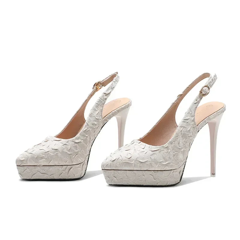 Women Baotou Platform Sandals Block High Heels Solid Shoes Sexy Party Stiletto Heel Women Dress Shoes Sandalias De Mujer 2024