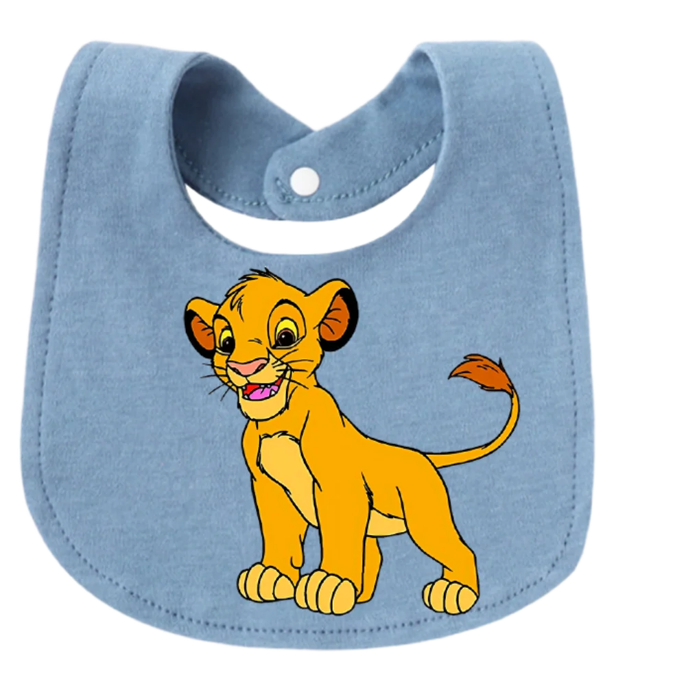 Little Lion King printed newborn bib Kawaii mother and baby feeding products weaning pacifier baby nipple and chain clip Newborn