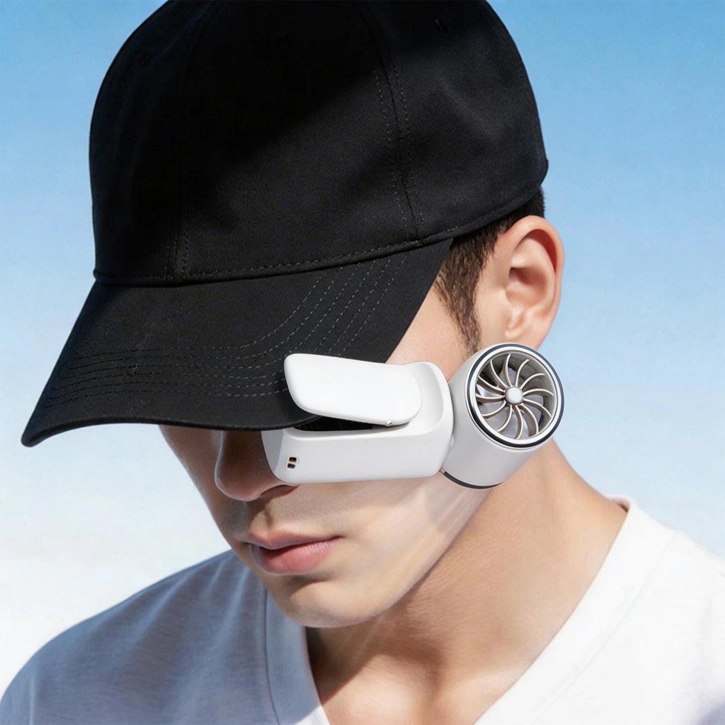 Portable Clip-On Mini Fans Adjustable 5-Speed Portable Fan with LED Display for Outdoor Travel Office Travel Accessories Gift