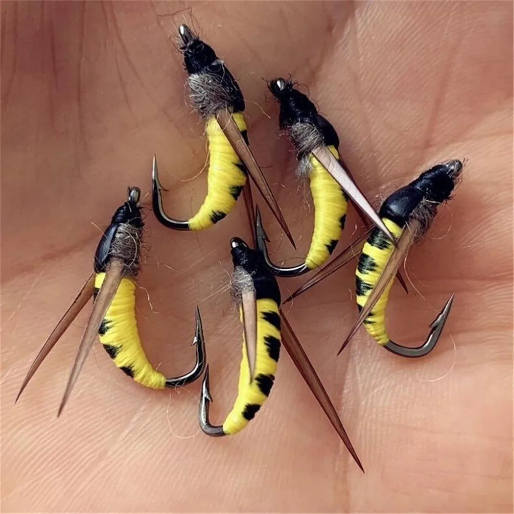24-100Pcs Dry/Wet Flies Handmade Fly Fishing Artificial Fly Baits Lures Fly Assortment Trout Bass Fishing, with Flies Box