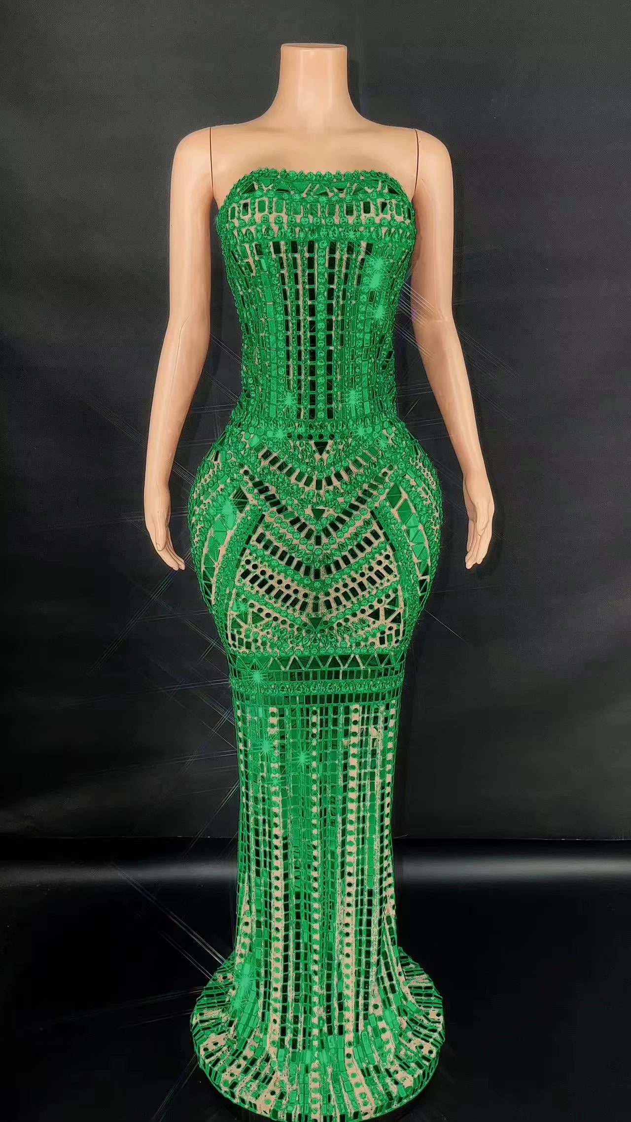 ZD Sexy Sparkly Multicolor  sequin Rhinestones Sleeveless Long Dress Women Birthday Celebrate Prom Dance Dress Plus Size