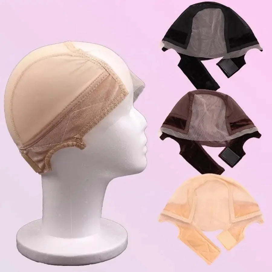 Lace Wig 9*6 Caps for Women, Wig Caps with Grip Band Glueless Wig Grip Synthetic Cap, Non-Slip Adjustable Elastic Headband