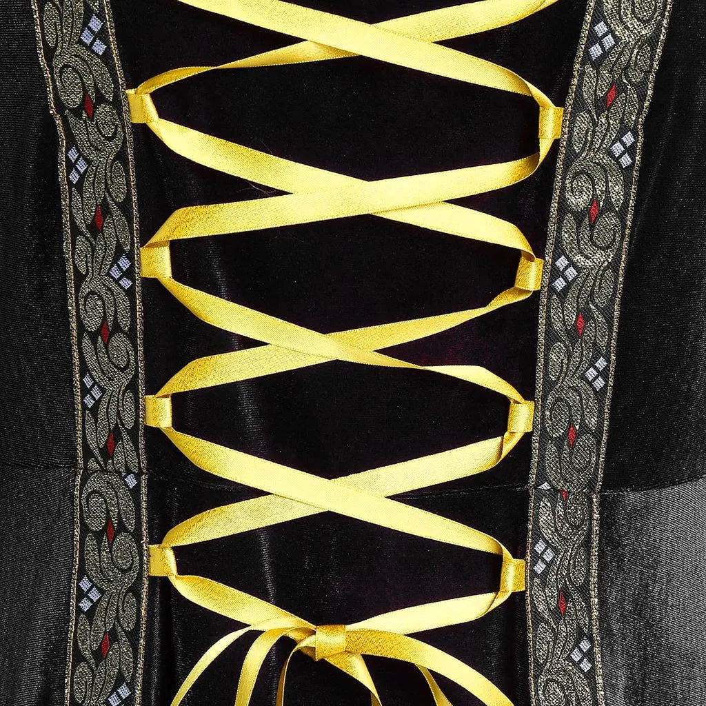Halloween Women Dress Costumes For Women Long Sleeve Medieval Cosplay Vintage Vampire Witch Victorian Gothi Bandage Dress