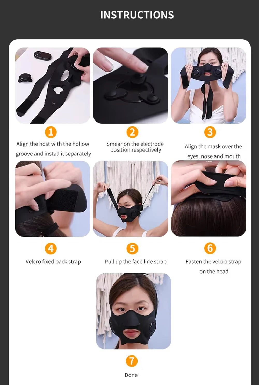 EMS V-line Face Lifting Massager Facial Slimming Mask Anti Wrinkle Double Chin Reducer Cheek Lift Up Belt Faces Beauty Devices