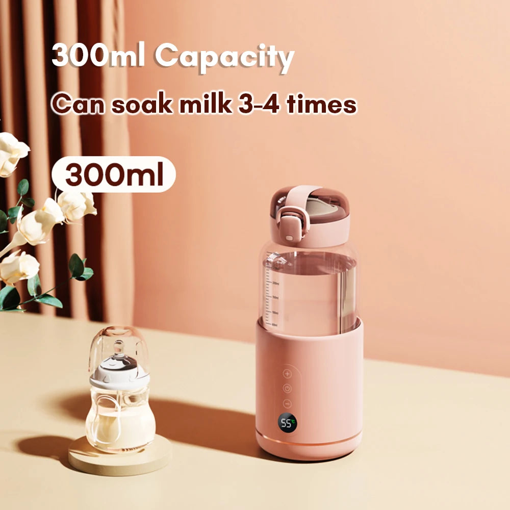 Portable Bottle Warmers For Baby Milk USB Rechargeable 37-55℃ Temperature Control Wireless Electric Baby Bottle Heater On-the-go