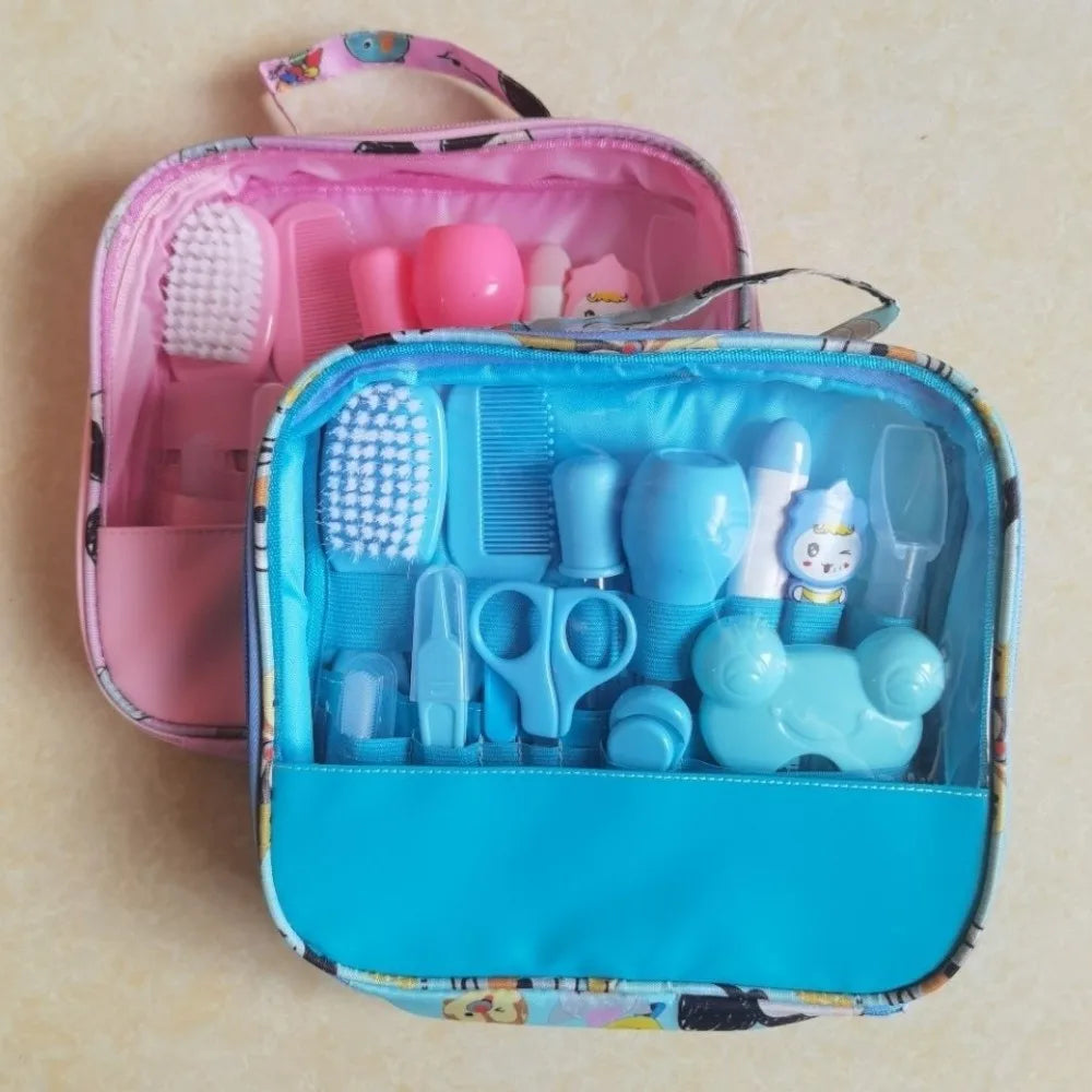 13Pcs/Set Multi-functional Baby Care Kit Hair Wash Brush Nasal Aspirator Baby Grooming Kit Comb Nail Clipper