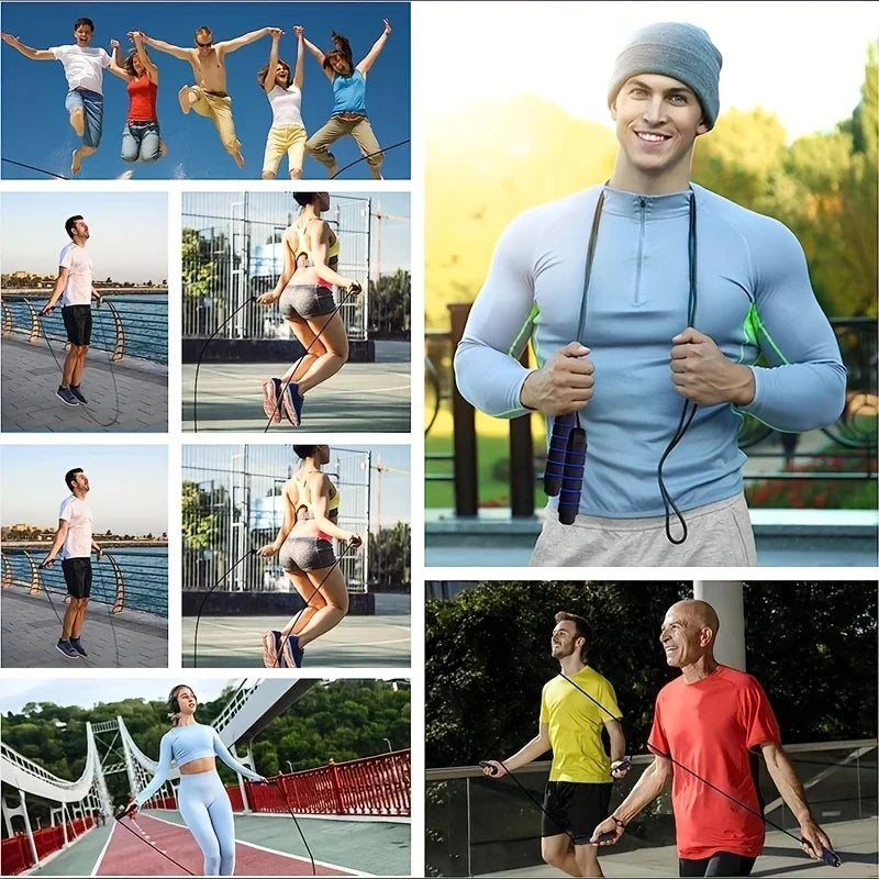Fitness Adjustable Jump Rope, Workout Jump Rope, Tangle-Free Fast Jump Rope, Ball Bearing Swivels for Men and Women, Aerobic