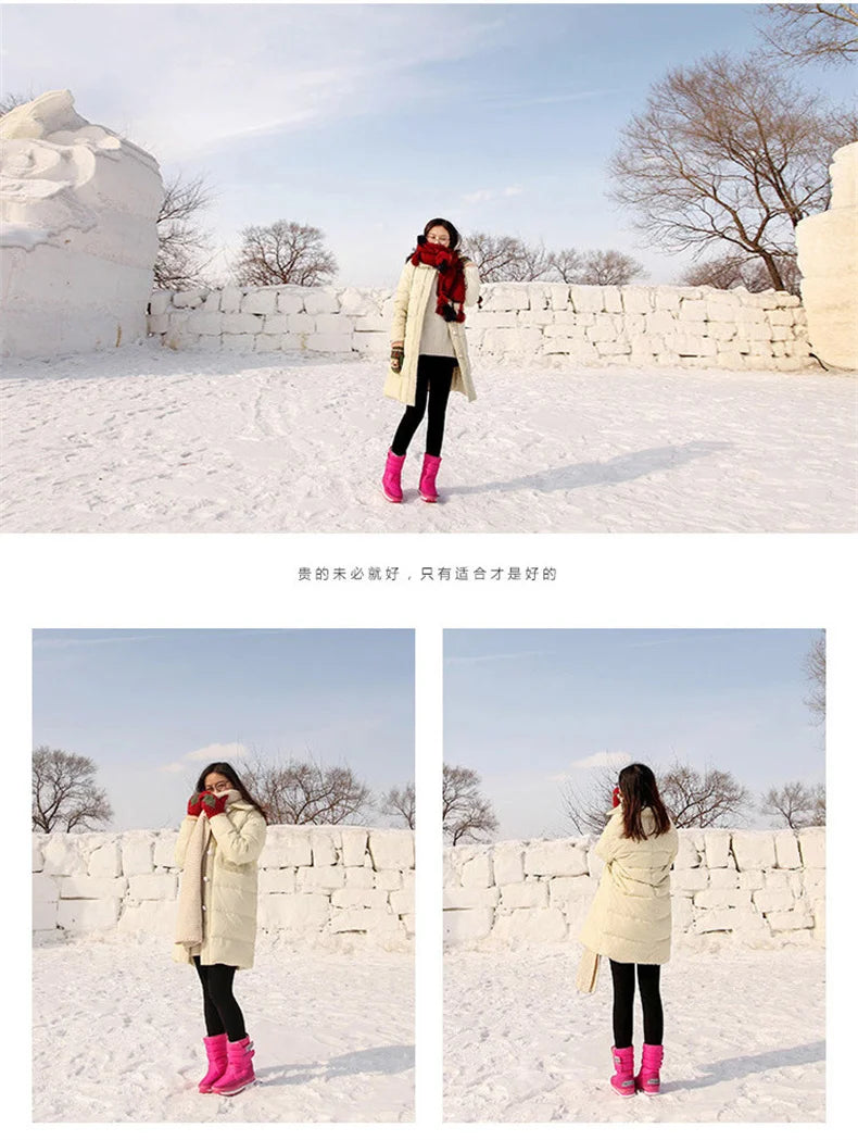Women Snow Boots Space Deer Waterproof Dropshipping With Fur Casual Ladies Work Safety Shoes Birthday  Gift Present