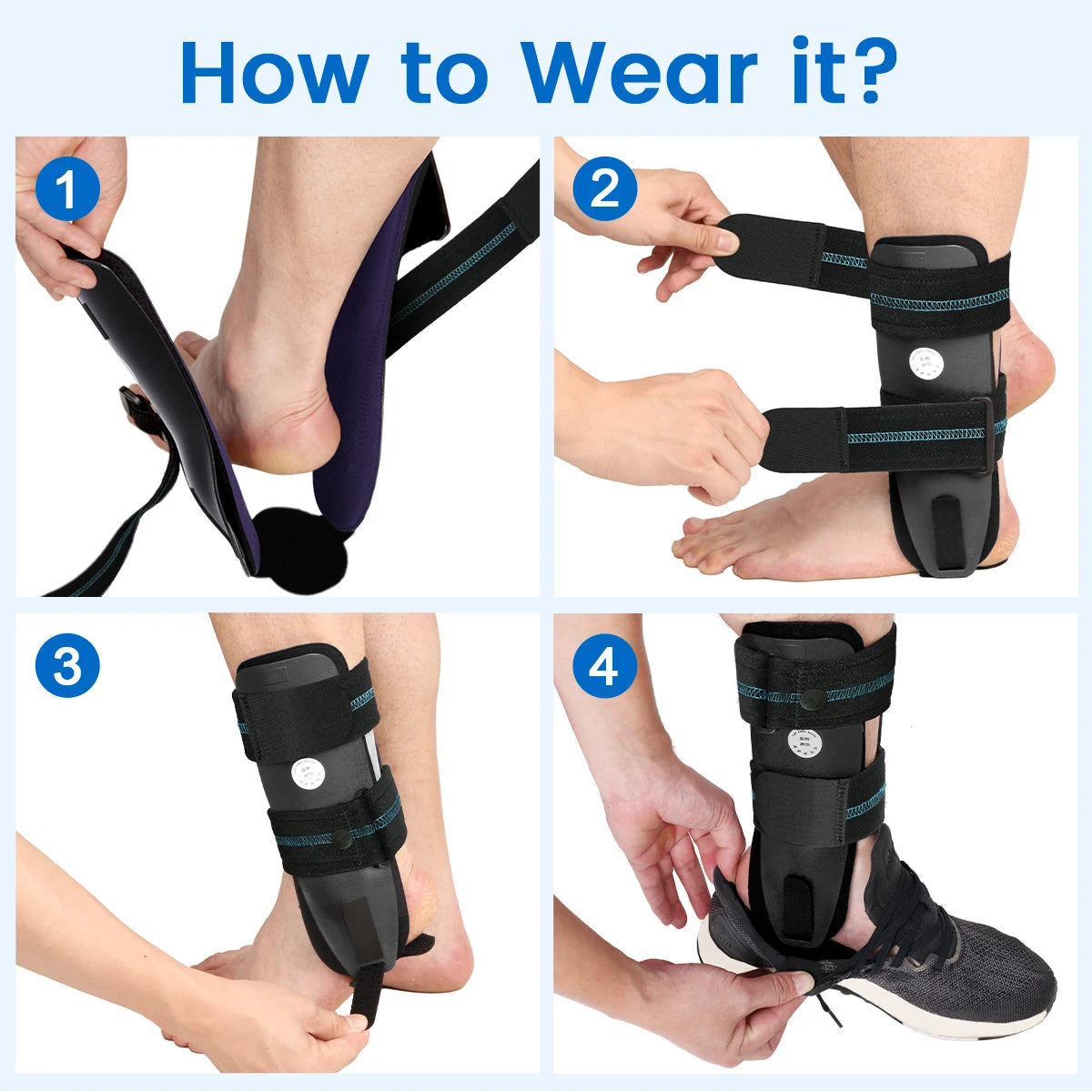 VELPEAU Ankle Brace Support for Ligament Injury and Tendonitis Surgery, Stirrup Ankle Splint Stabilizer with Foam & Gel Pad