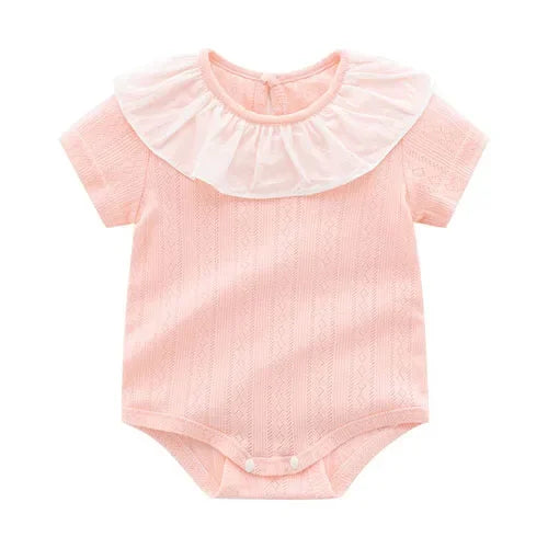 2025 New Summer Toddler Baby Girls Jumpsuit Flying Sleeve Cotton Flower Print Newborn Baby Girls Romper 0-24M Baby Clothing