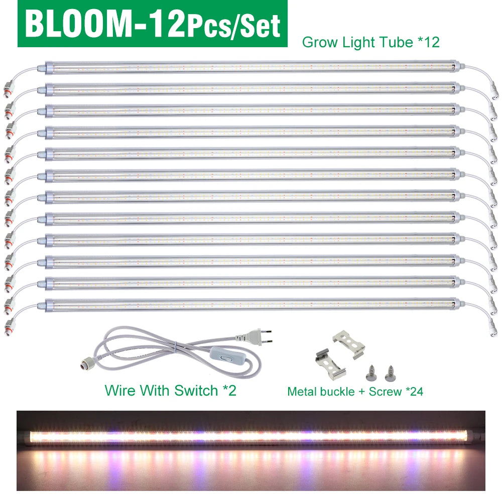 AC85- 265V SMD 2835 Chip T8 Full Spectrum LED Grow Tube Suitable for Plants Fruit Trees Succulents Veg and Bloom LED Grow Light
