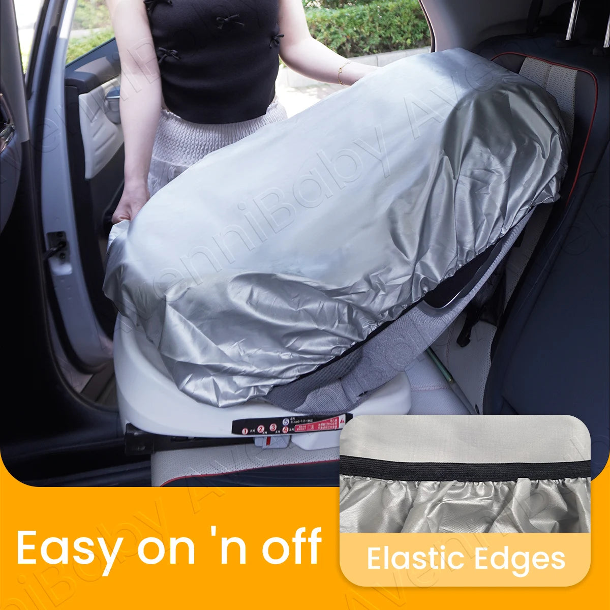 Baby Car Seat Sun Shade Cover, Infant Car Seat Heat Protector Keeps Your Toddler Baby Seat Cool, Blocks Out Heat & Sun UV Co