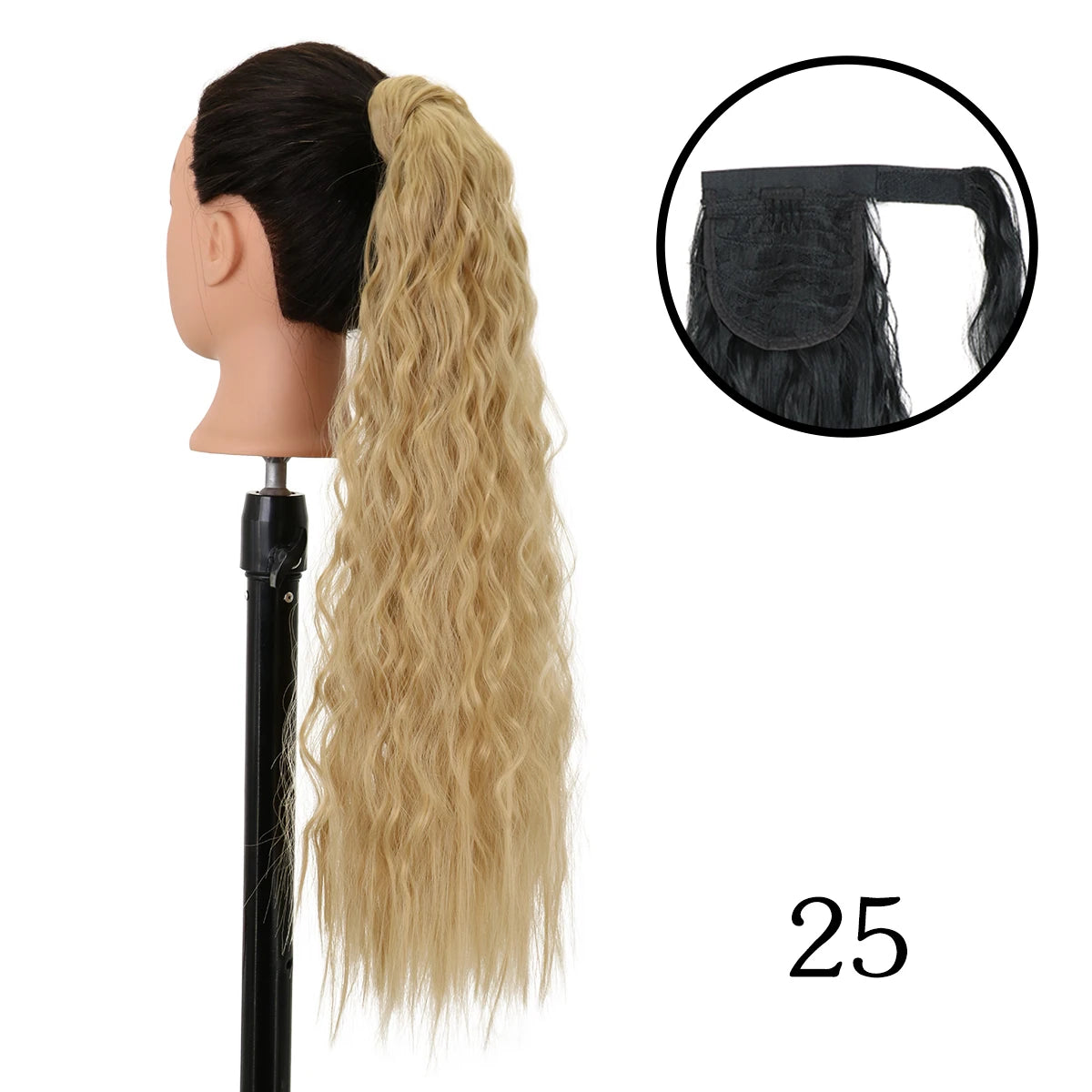 LANSA Synthetic Long Curly Ponytail Natural Puff Wrap Around Clip In Ponytails Hair Extensions Black Brown Ponytail For Women