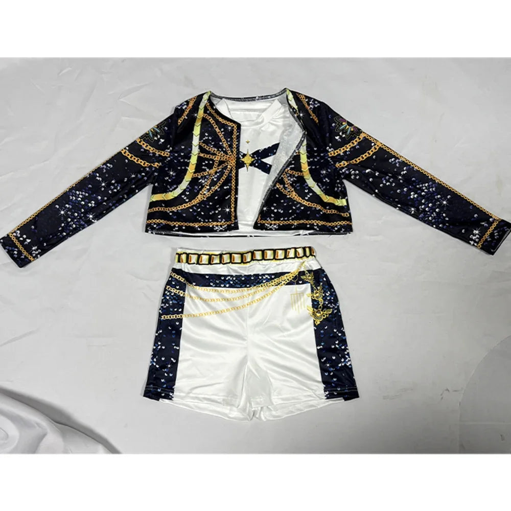 Halloween Costume Rumi Cosplay Kpop Warrior Costume Wig Disguise Rummy Girl Birthday Party Gift Carnival Performance Clothes Set