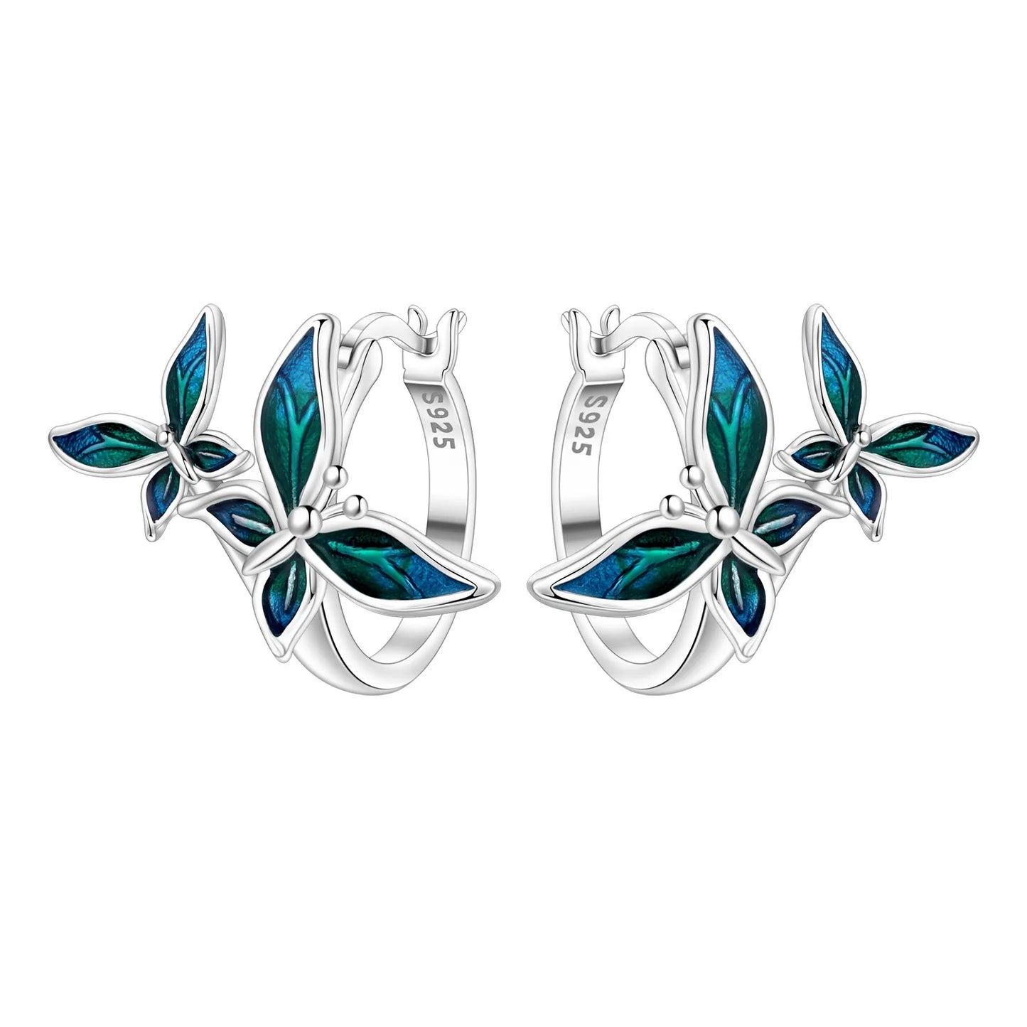 925 Sterling Silver Needle Iris Flower Hoop Earrings for Women Original Elegant Versatile Jewelry Birthday Party Fine Gift 2026