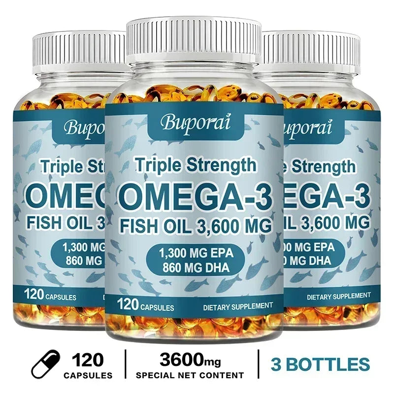 Omega-3 Fish Oil Supplement - Rich in EPA+DHA, Supports Joint, Brain and Eye Health, Enhances Immune Function, and  Antioxidant