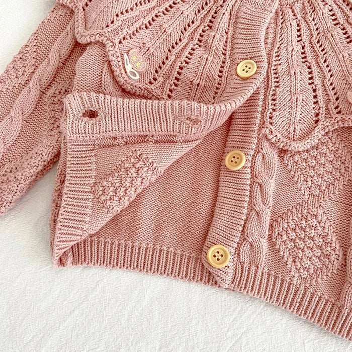 2025 New Autumn 0-3Yrs Newborn Baby Girls Sweater Coat Infant Baby Girls Knitting Cardigan Sweater Long Sleeve Cardigan Coat