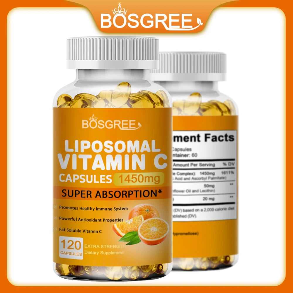 Liposomal Vitamin C Capsules with Zinc Supplements- Immune Support, Collagen Production, Skin Health,Antioxidant,Stomach Comfort