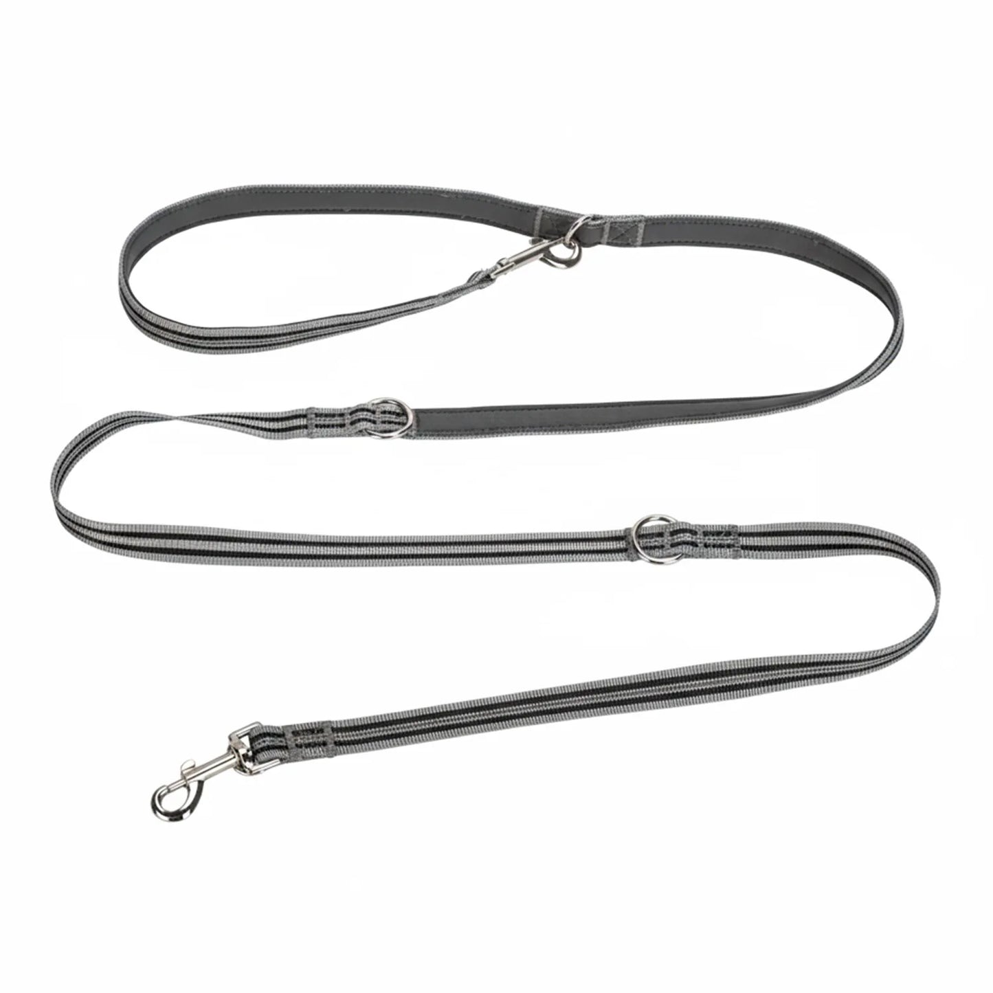 Crossbody Dog Leash Versatile Crossbody Waist Leash with 3 Rings Puppy Walking Leash Reflective Nylon Multifunctional Pet Rope