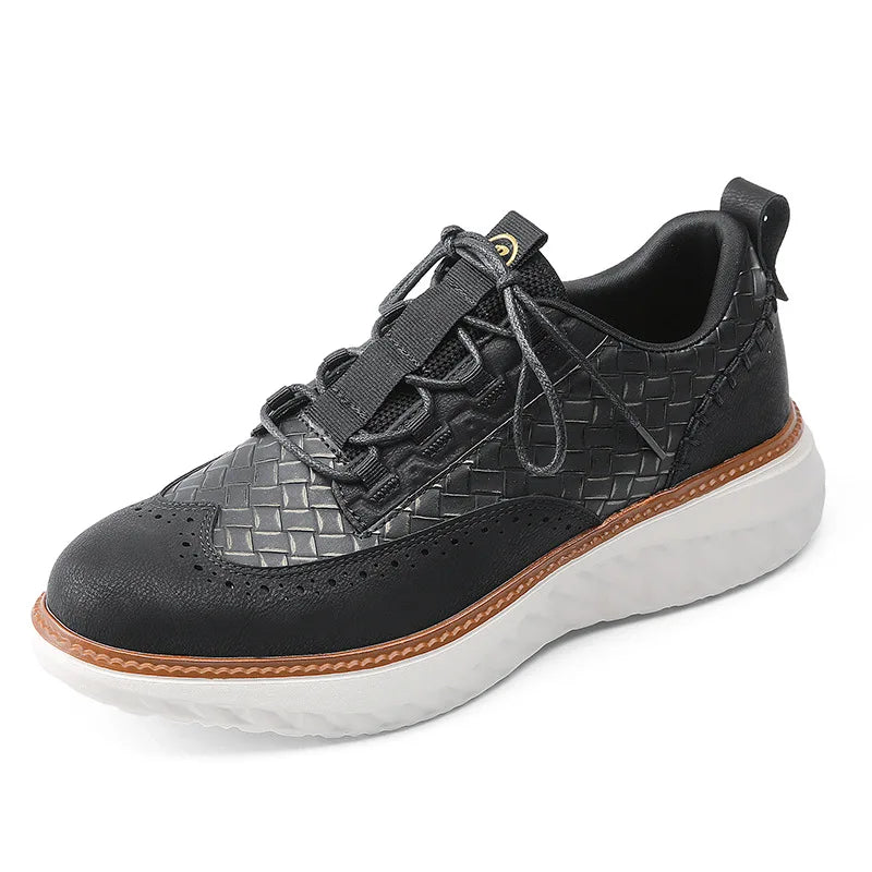 New Shoes for Men Leather Casual Shoes Fashion Breathable Brogues Sport Shoes Street Cool Chunky Sneakers