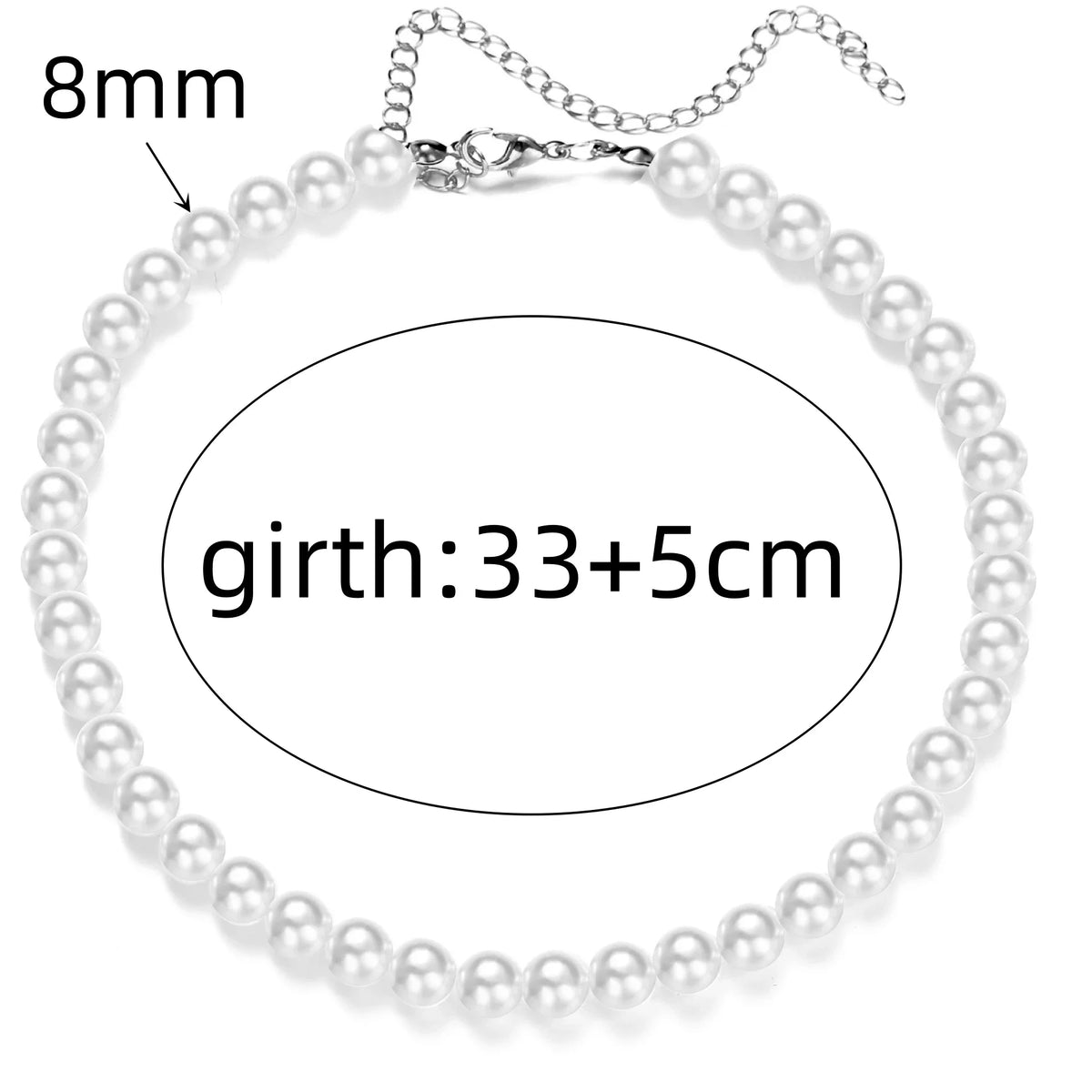 4 5 6 8mm White Pearl Chokers Necklace Clavicle Chain For Women Classic Fashion Elegant Wedding Neck Jewelry Love Pendant Gift