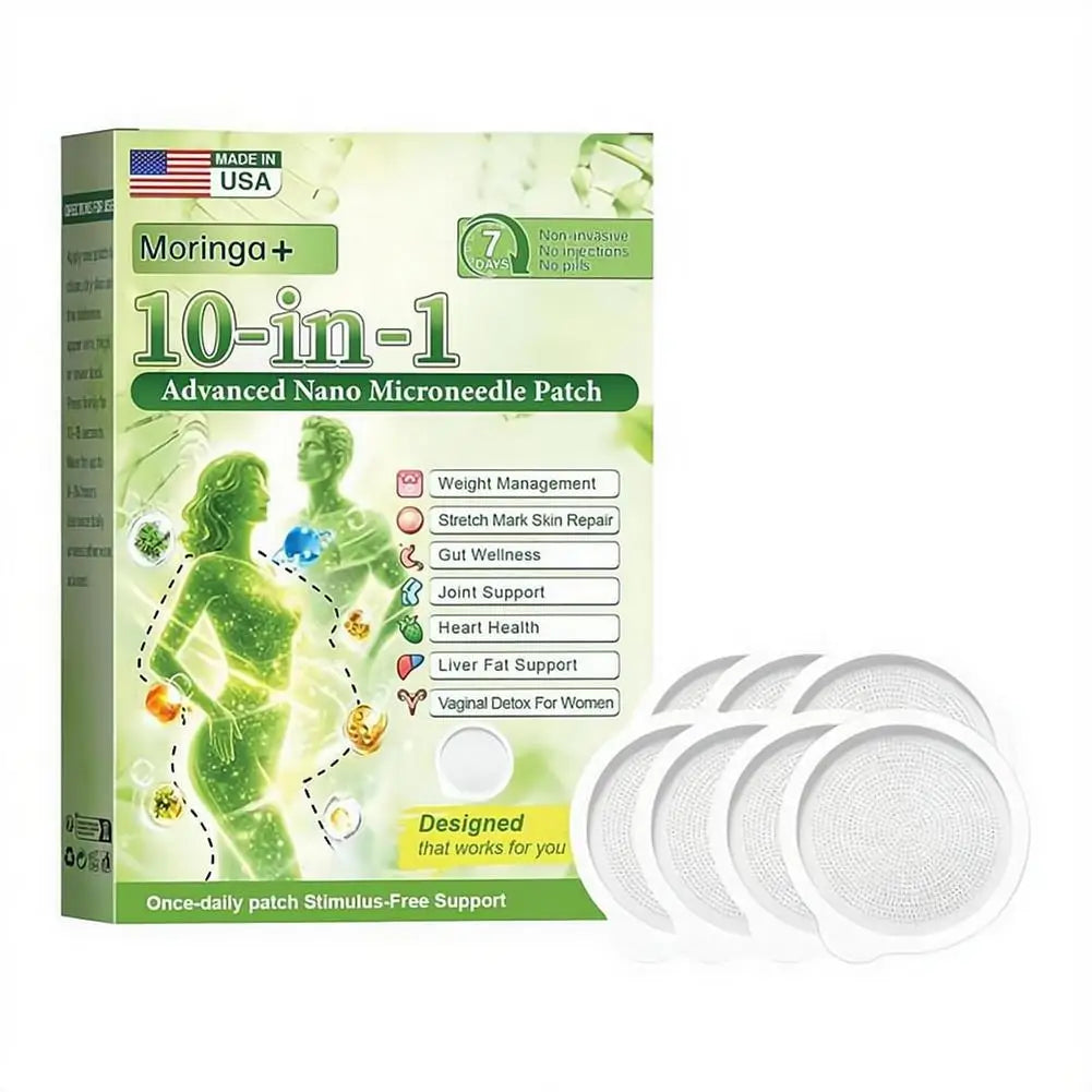 1-10X Advanced Moringa Berberine X Nad Patches - Comprehensive 10-In-1 Wellness Support Promote Internal Balance for Women Men