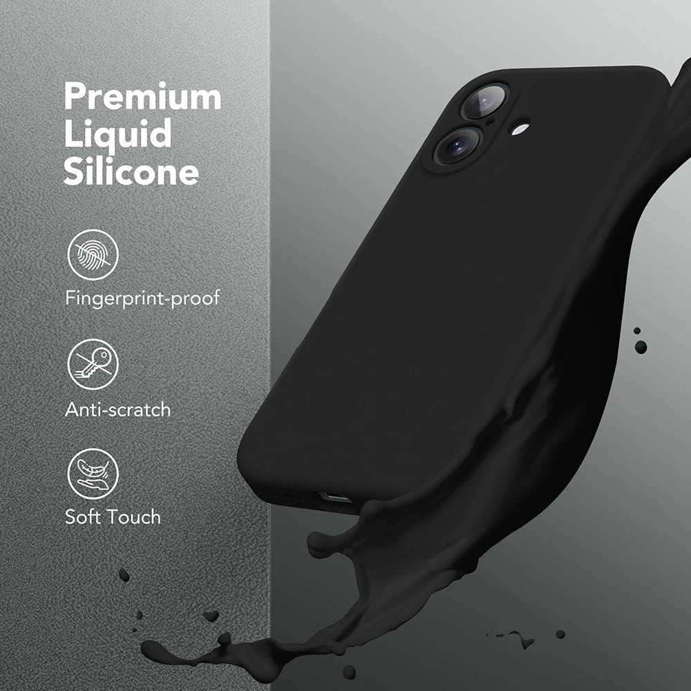Shockproof Silicone Black TPU Phone Case For iPhone 17 16 15 14 13 12 11 Pro X XR Xs Max 7 8 Plus 16e 17e Protective Cover Case