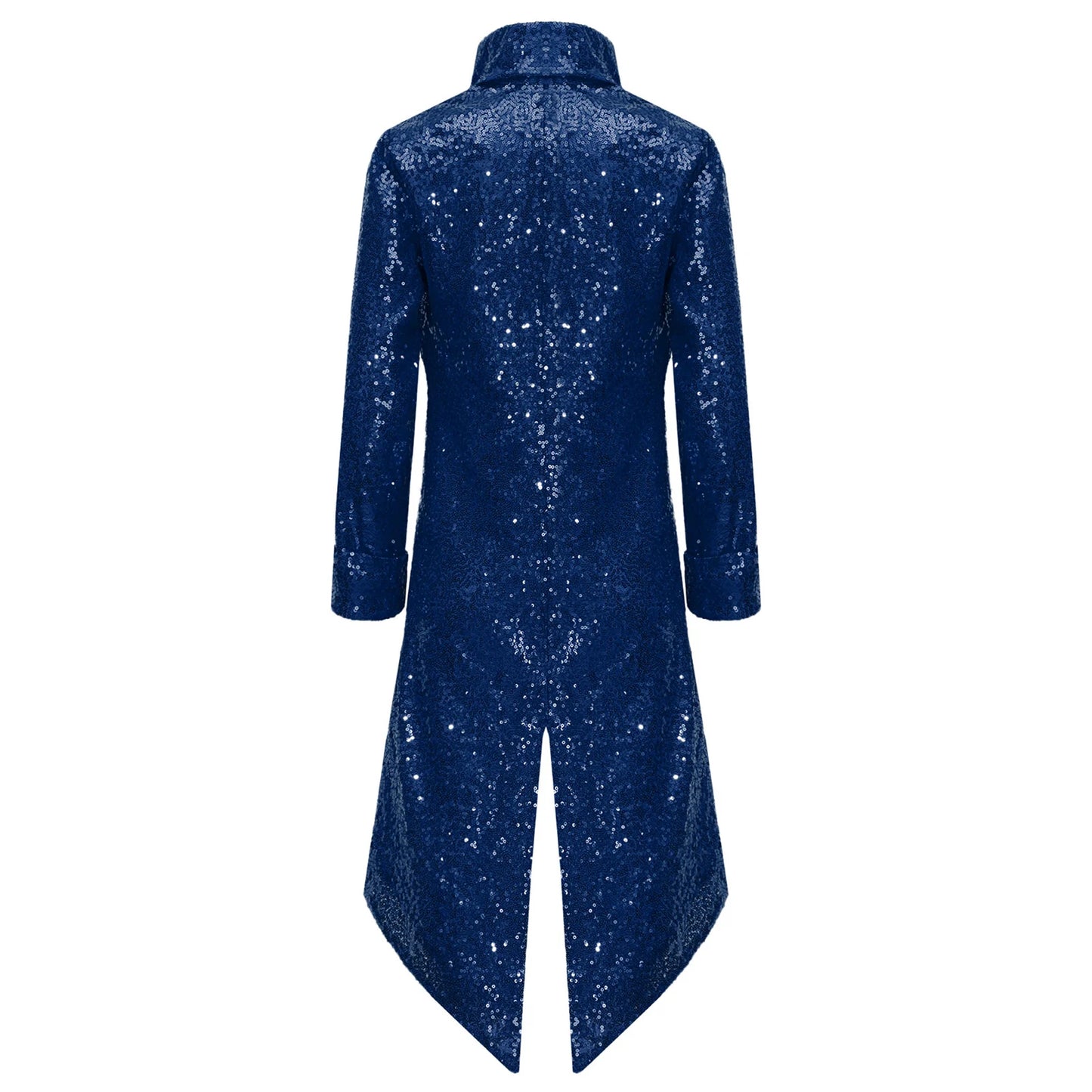 Kids Boys Halloween Medieval Renaissance Costume Sparkly Sequins Victorian Tailcoat Jacket Frock Coat Long Sleeve Gothic Tuxedo