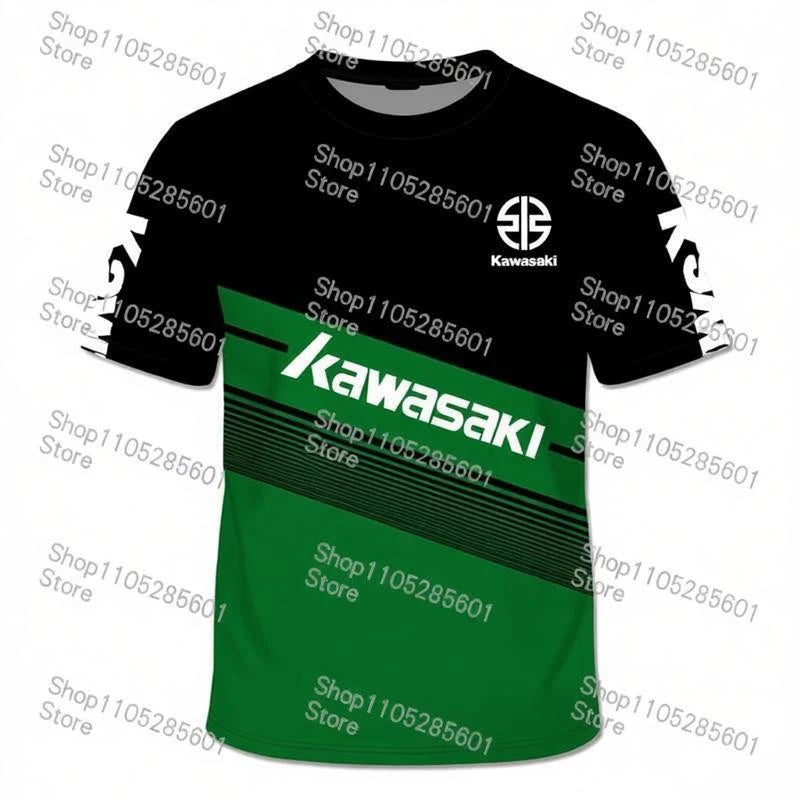 Kawasaki Brand Fashion Sports Style Short-sleeve T-shirt Trendy Print Casual Daily Top