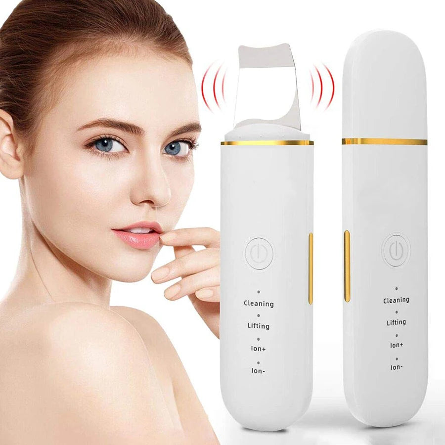 Ultrasonic skin scrub, facial skin cleansing, pore blackhead cleaning machine, and skincare tools for deep facial cleansing