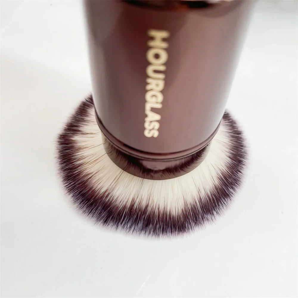 Retractable Kabuki Brush Dense Synthetic Hair Short Travel-Sized Foundation Powder Contour Makeup Brush Cosmetic Tools