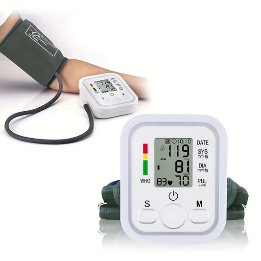 Professional Medical Blood Pressure Monitor LED Display Upper Arm Automatic Monitor BP Sphygmomanomete with Adjustable Cuff Adul
