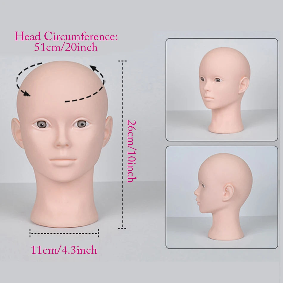 Mannequin Head Wig Stand With Adjustable Wig Tripod Stand Holder For Wigs Making Display cosmetology supplies hairdressing head