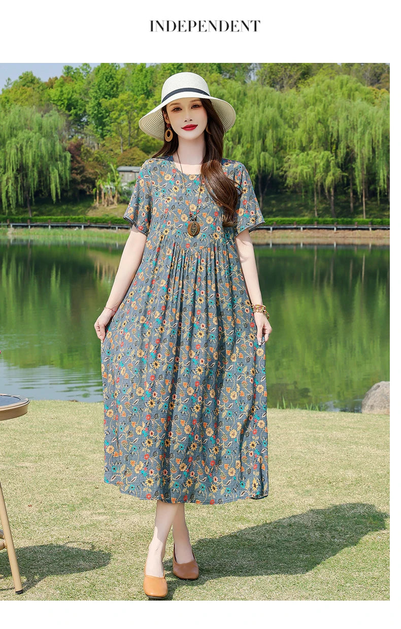 New Fashion Summer Dresses For Women 2025 Elegant Casual Short Sleeve Dress Soild Colour Women Clothing
