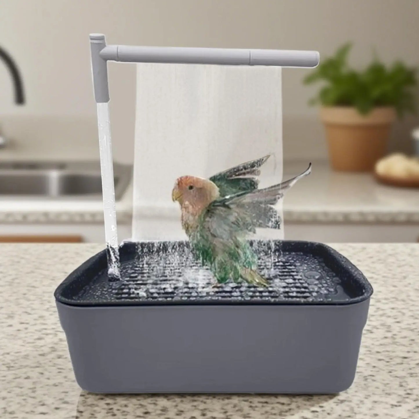 2026 New Automatic Parrot Bird Bath Tub USB Electric Pet Circulating Water Bathtub Shower Fountain Pet Supplies