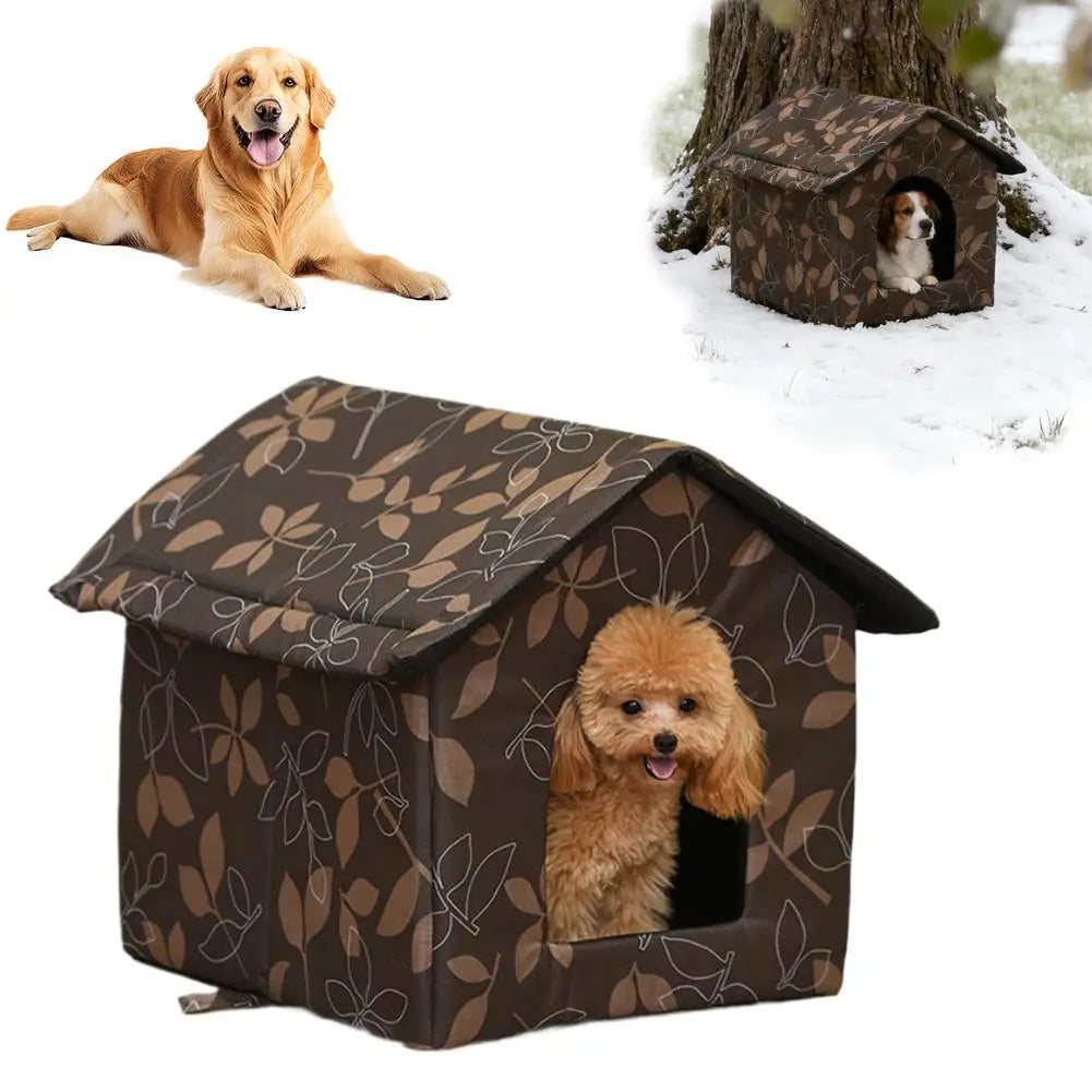 Winter Waterproof Cat House Bed Outdoor Warm Shelter Dog Kennel Foldable Pet Cabin Tent Insulated Supplies DropShipping