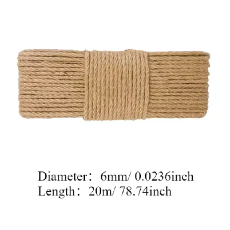 Sisal Rope Cat Tree Scratching Post Toy Cat Climbing Frame Replacement Rope Desk Legs Binding Rope for Cat Sharpen Claw