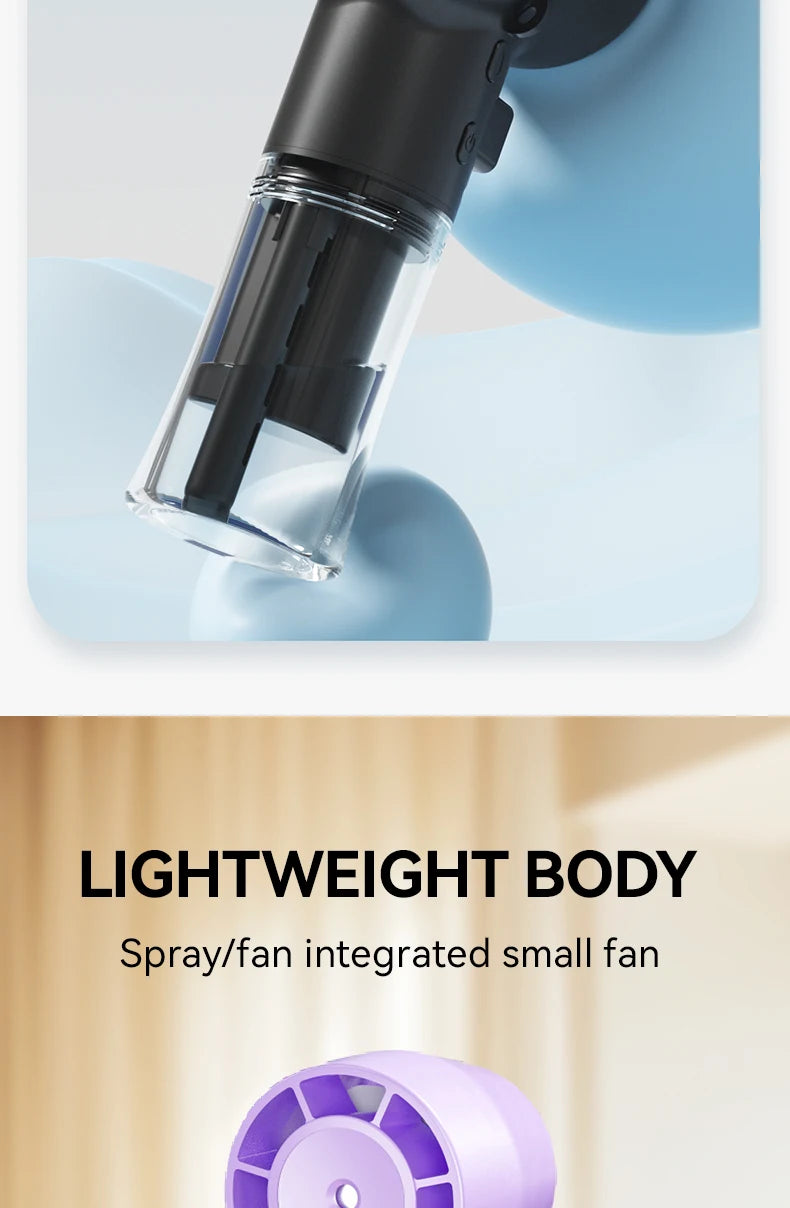 HOMEFISH Handheld Misting Fan Portable Mister Fan  Rechargeable Spray Water Mist Fans Mini Cooling Mister Fans with 4 Speed Wind