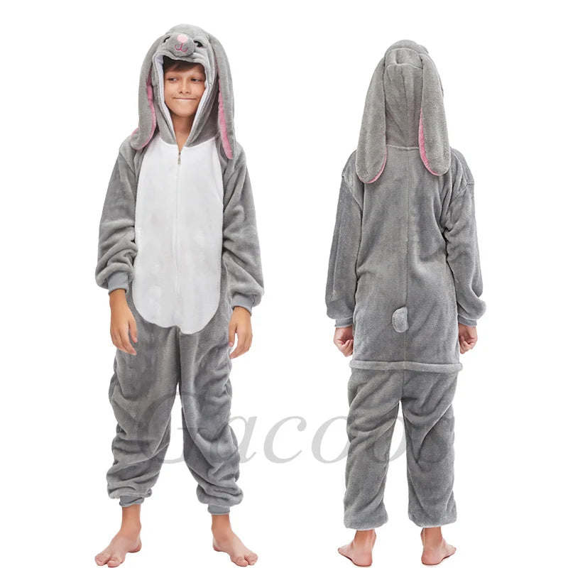 2024 Kigurumi Cat Onesie Kids Unicorn Pajamas For Children Animal Cartoon Blanket Sleepers Baby Costume Winter Boy Girl Jumspuit