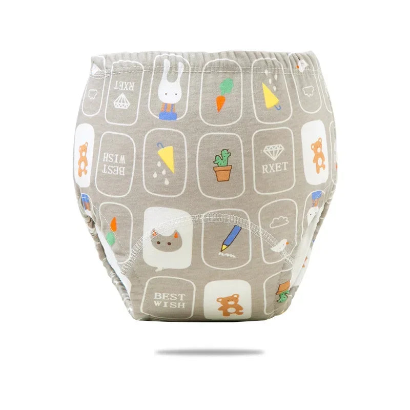 2/3/4/5/8Pc Baby Potty Toilet Training Pants Nappies Cartoon Boys Girls Underwear Cotton TPU WaterProof Panties Reusable Diapers