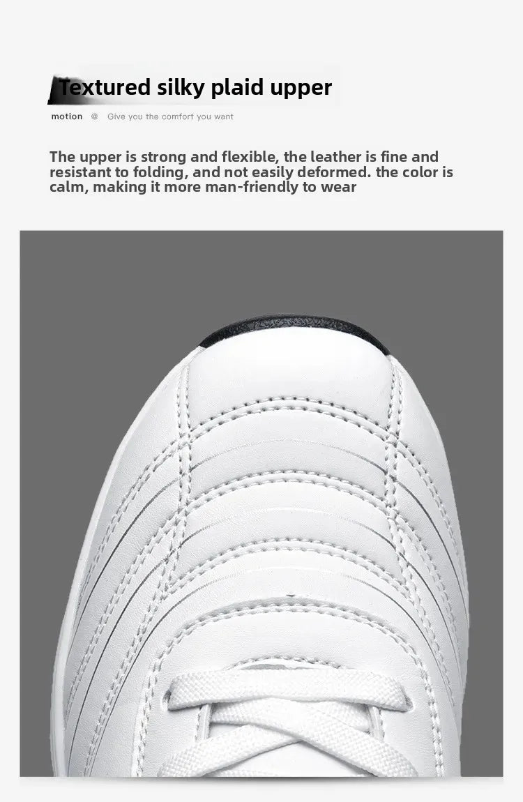 Men's Spring Autumn Casual Breathable Sport Shoes Shock Absorption Comfortable Leather Sneakers Korean Style Ankle High Mesh Lin