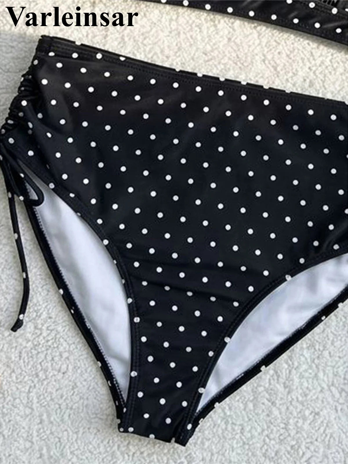 S - XL Polka Dot V Neck High Waist Bikini Female Swimsuit Women Swimwear Two-Pieces Bikini Set Bather Bathing Suit Swim V8111