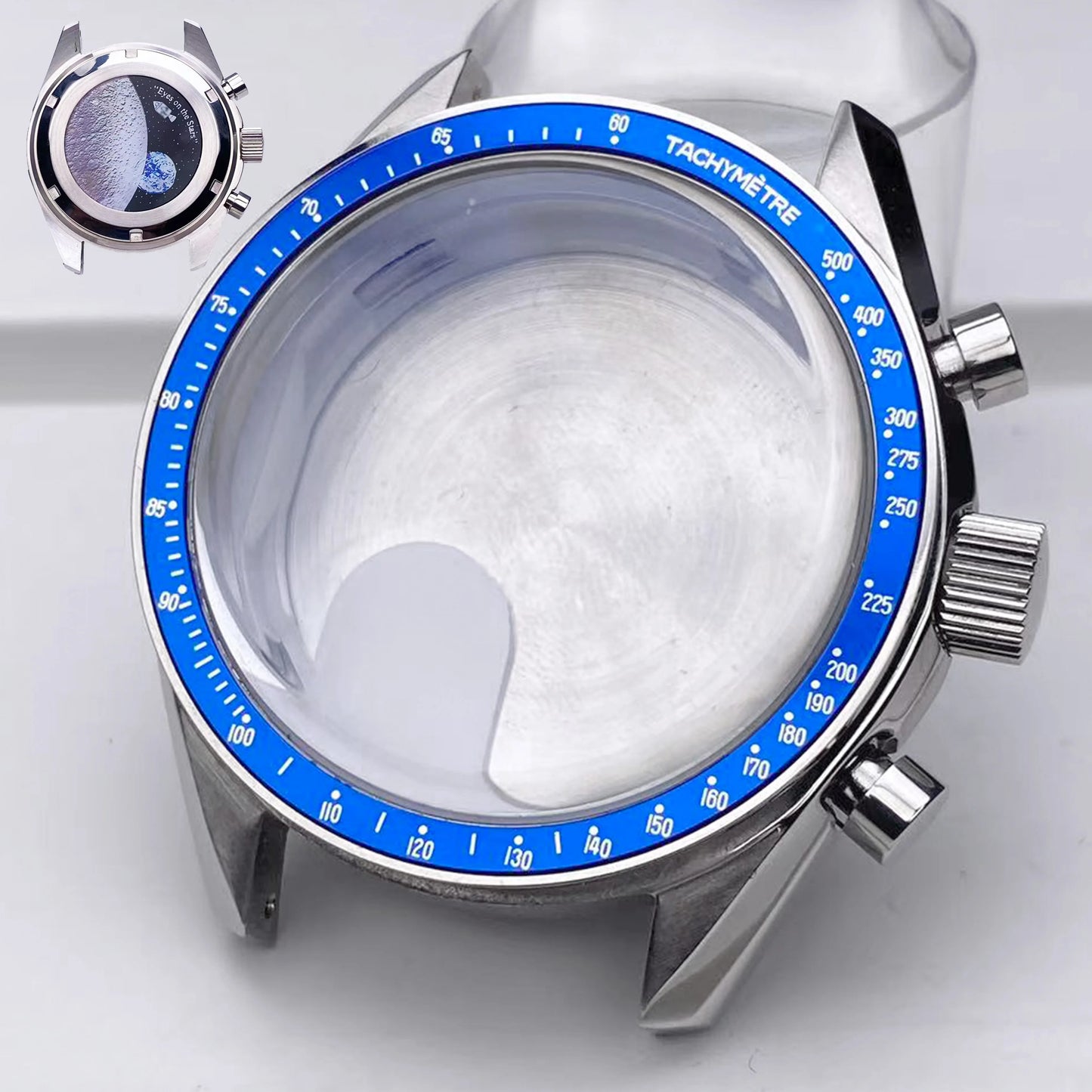 VK63 High Quality 39.7mm Case moonswatch metal case chronograph case Fit Vk63 movement Accessories vk63 Watch Box