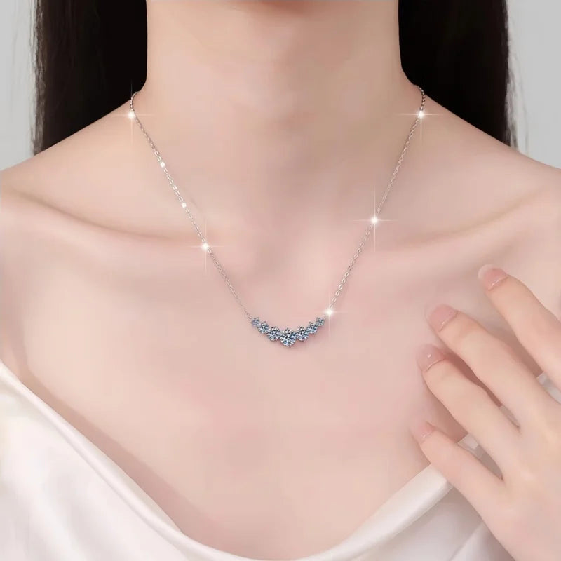 925 Sterling Silver Necklace Pendant 5A Zircon Fashion for Women Wedding Jewelry Engagement Charm Party Gift Fine fine chain