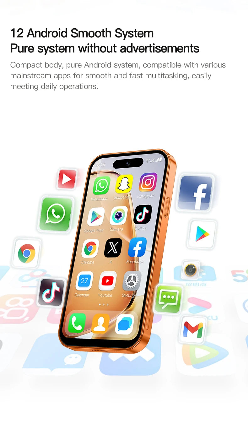 ONEMYTH 2026 new A18 Pro mini smartphone, 2GB RAM 16GB ROM, 4G network, 4.0-inch portable small Android phone