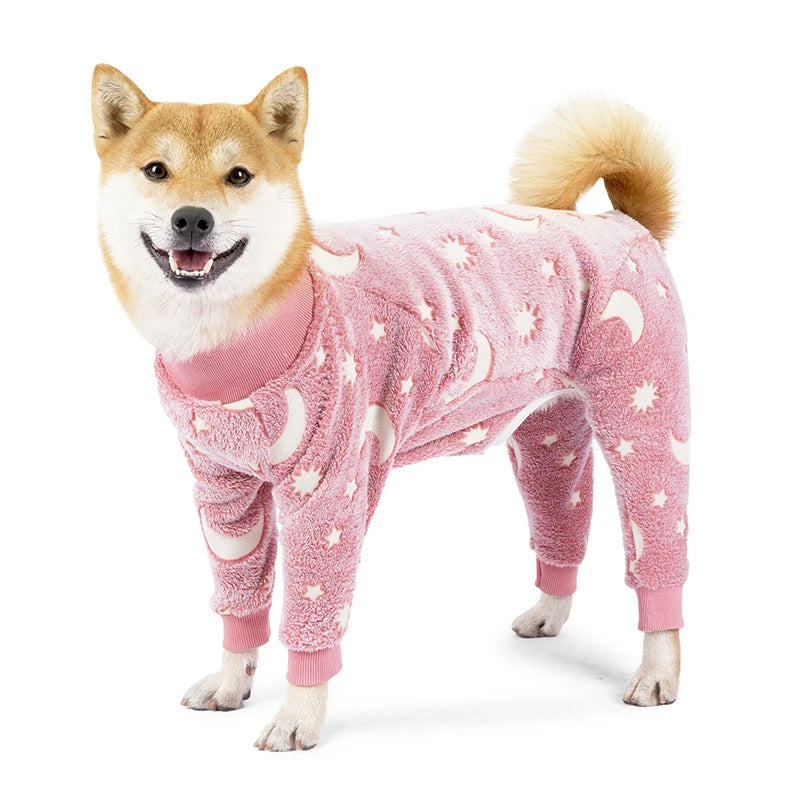 Flannel Dogs Pajamas Jumpsuit Four Legs Winter Warm Onesies for Medium Large Dogs Warm Puppy Cat Jumpsuit Pet Dog Clothes