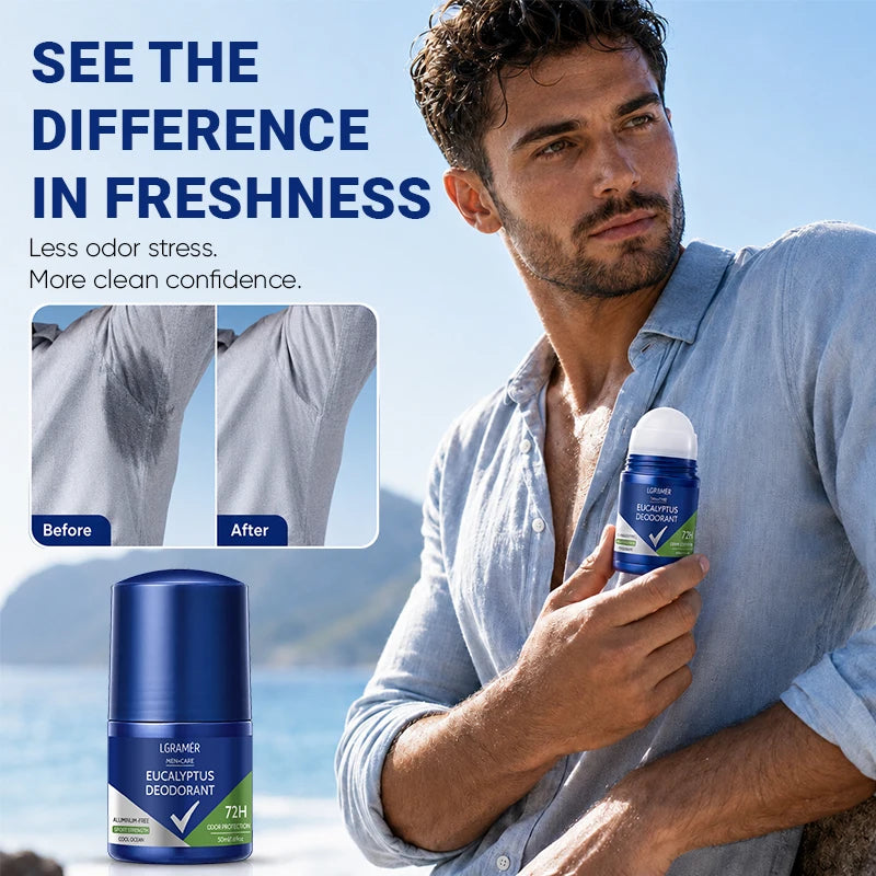 Men's Care Eucalyptus Deodorant Cool Ocean Scent Deodorant Stick Effective Anti Perspirant Control Sweat Smell Fresh Body Care