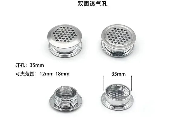 10pcs Round cabinet Air duct Vent Dia.19mm-53mm Steel Louver Mesh Hole plug decoration cover Wardrobe grille ventilation systems